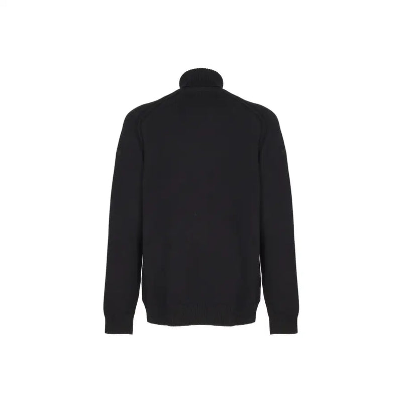 RRD men black turtleneck long sleeve knitwear with ribbed cuffs and hem in soft knit fabric