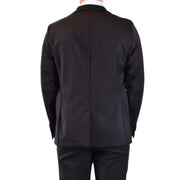 Rrd Herrenblazer, schwarz, lang, tailliert, aus Wolle, mit elegantem, formellem, tiefem V-Ausschnitt, Modell V29819