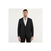 Schwarzer, taillierter Blazer von rrd men mit Ein-Knopf-Verschluss und aufgesetzten Taschen aus Polyamid für Frühling und Sommer