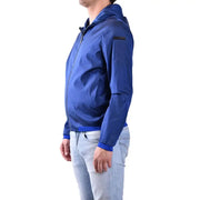 Rrd Herren-Kapuzenblazer, blaue Polyester-Reißverschlussjacke mit elegantem, modernem Design und dezentem schwarzen Akzent am Ärmel