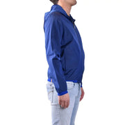 Rrd Herren-Kapuzenblazer, blaue Nylon-Reißverschlussjacke mit passenden gerippten Bündchen und Saum aus Polyester