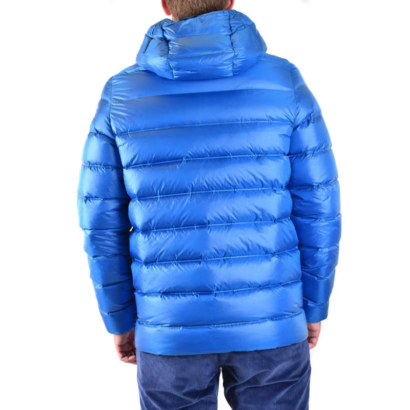 Rrd Herrenjacke, lang, hellblau, Polyamid-Steppjacke mit Kapuze, für Herbst und Winter