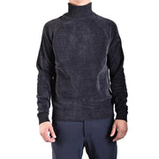 Rrd Rollkragenpullover für Herren in Dunkelgrau mit strukturiertem Strickmuster und gerippten Bündchen, Vorderansicht