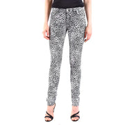 Weiße Skinny-Jeans von Saint Laurent mit Leopardenmuster, schwarz-weiß