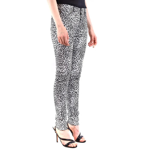Black and white leopard print skinny jeans for women by Saint Laurent featuring a slim fit design