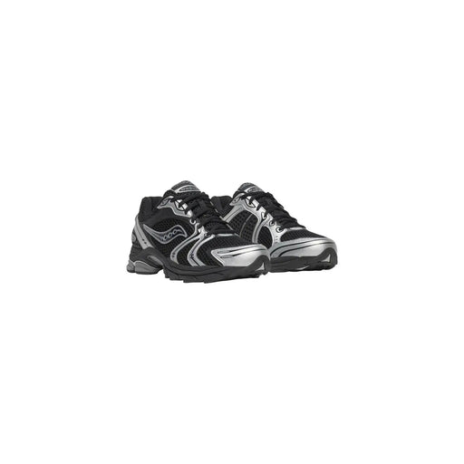 Saucony Herren-Sneaker in Schwarz und Silber mit Mesh-Obermaterial und synthetischen Overlays, entwickelt für optimale Laufleistung