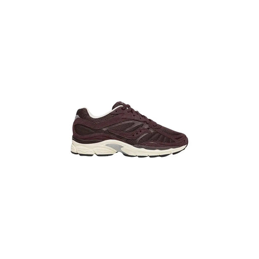 Saucony Herren-Sneaker, brauner Laufschuh aus Synthetik-Mesh und Leder mit weißer Zwischensohle und grauen Akzenten