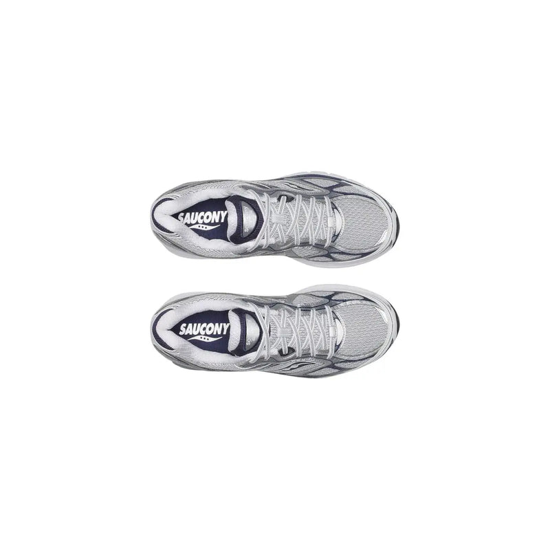 Silber und Schwarz Saucony Herren-Sneaker mit grauem Obermaterial aus Textilmesh und Schnürsenkeln, Progrid Guide 7 Laufschuhe