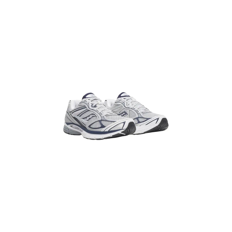 Silber und Marineblau Saucony Herren-Sneaker mit Mesh-Obermaterial und Gummisohle, graues Textilmodell Progrid Guide 7