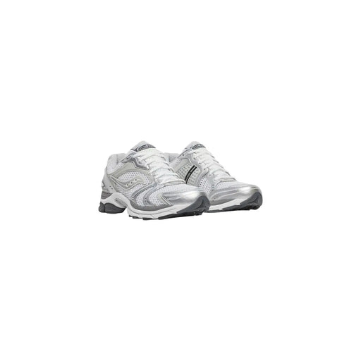 Saucony Weiße Herren-Sneaker Progrid Triumph 4 aus Synthetik mit silbernem Mesh-Obermaterial und schwarzen Akzenten