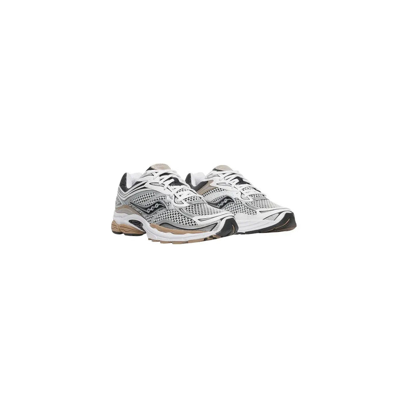 Silver and black saucony unisex sneakers with mesh upper beige synthetic progrid omni 9 white midsole tan outsole