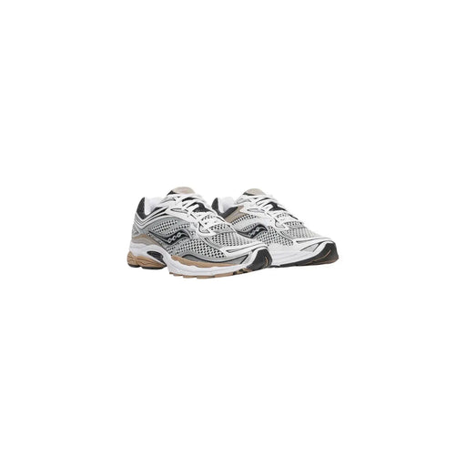 Silver and black saucony unisex sneakers with mesh upper beige synthetic progrid omni 9 white midsole tan outsole