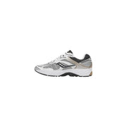 Saucony unisex sneakers beige synthetic progrid omni 9 with white and black mesh upper silver accents cushioned sole
