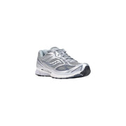 Silver Saucony women grey textile sneaker Progrid Guide 7 with mesh and synthetic overlays white midsole and black outsole