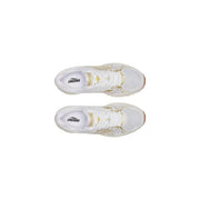 White saucony women leather sneakers ride millennium with gold accents and breathable mesh upper for running