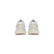 Saucony women leather sneakers white ride millennium with white and gold mesh upper and rubber sole running shoes