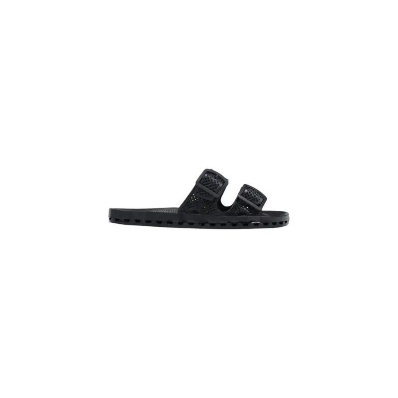 Sensi Herren-Slipper La Jolla Urban, schwarze PVC-Sandalen mit offener Zehenpartie, zwei verstellbaren Riemenschnallen und perforiertem Design