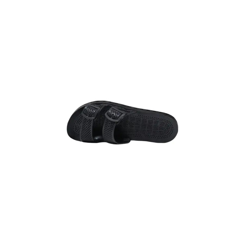 Sensi Herren-Slipper La Jolla Urban, schwarze PVC-Sandalen mit offener Zehenpartie und perforierten, zwei verstellbaren Riemen