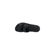 Sensi men slippers La Jolla urban black PVC open toe slide sandal with perforated two adjustable straps