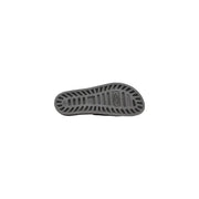 Gray rubber sole with textured ribbed pattern and embossed logo on sensi women pvc slippers grey open toe la jolla