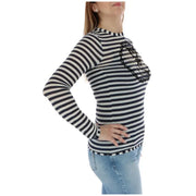 Women’s striped long sleeve shirt with anchor embellishment for a nautical style look