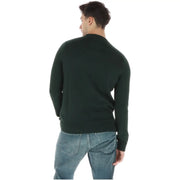 Superdry Baumwollpullover für Herren in Dunkelgrün mit gerippten Bündchen und Saum, Vorderansicht