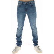 Superdry Herrenjeans aus blauem Denim mit schmaler Passform und Vordertaschen, Vorderansicht