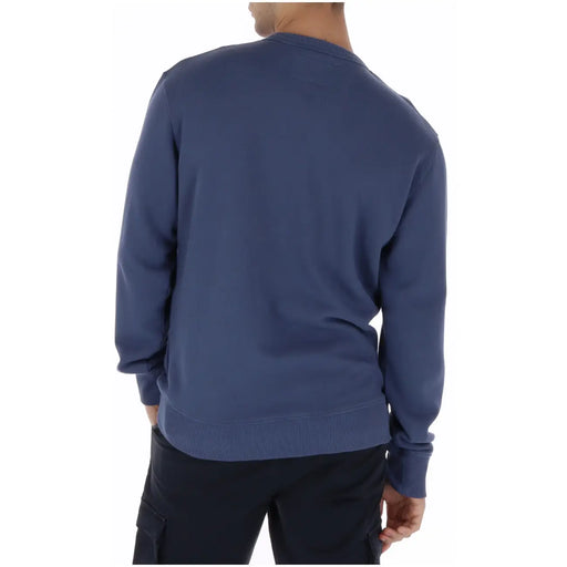 Navy blue cotton crewneck sweatshirt for men by Superdry with printed design model M2014491A front view