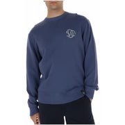 Marineblau Superdry Herren-Baumwoll-Sweatshirt mit Rundhalsausschnitt und dezentem, weiß gesticktem Logo auf der Brust M2014491A