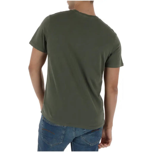 Superdry Herren-T-Shirt, grün, kurzärmelig, Baumwolle, Rundhalsausschnitt, olivgrün, Freizeitkleidung, Vorderansicht