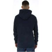 Superdry men’s dark navy blue hooded sweatshirt with soft textured fabric ribbed cuffs and front pockets