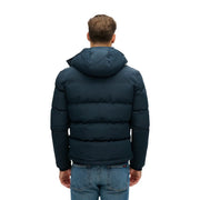 Superdry Outdoor Everest Steppjacke für Herren in Dunkelblau mit Steppdesign und Kapuze, Vorderansicht