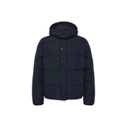 Superdry Hochwertige Steppjacke mit Kapuze für Herren in Dunkelblau mit gesteppten Einsätzen und Kapuze, Vorderansicht