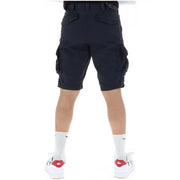 Superdry Dunkelblaue Herrenshorts mit mehreren Cargotaschen und Gürtelschlaufen, Vorderansicht