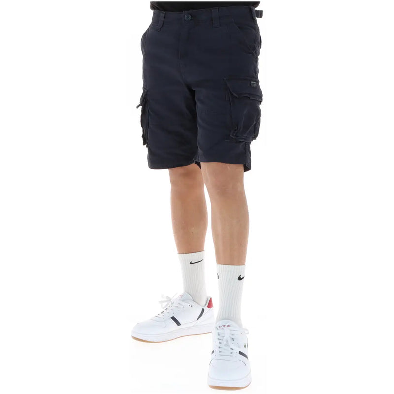 Superdry Herrenshorts in Dunkelblau mit mehreren Taschen und Gürtelschlaufen, Vorderansicht