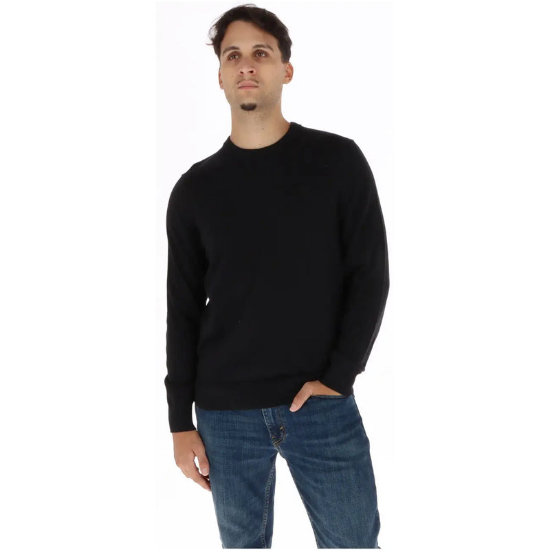 Timberland Schwarzer Baumwollpullover für Herren mit Rundhalsausschnitt und langen Ärmeln, Vorderansicht