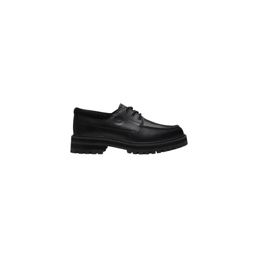 Timberland Schwarze Herren-Schnürschuhe aus Leder mit klobiger Gummisohle für strapazierfähige Freizeitkleidung