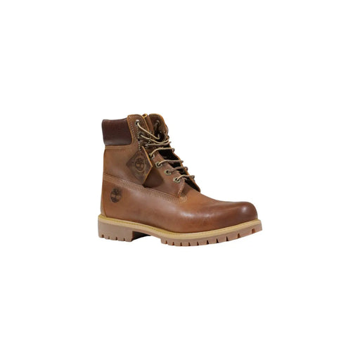 Timberland Braune Herren-Ankle-Boots aus Leder mit 15 cm hohen, hellbraunen Schnürsenkeln und strapazierfähiger Gummisohle