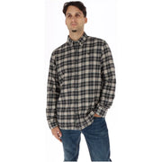 Timberland Herrenhemd aus Baumwolle, schwarz-weiß kariert, Flanell, langärmelig, mit Knopfleiste