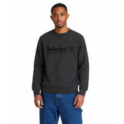 Timberland Grünes Herren-Sweatshirt aus Baumwolle mit dunkelgrauem Stoff, schwarzem gesticktem Logo und dem Schriftzug „Gründung 1976“ auf der Brust