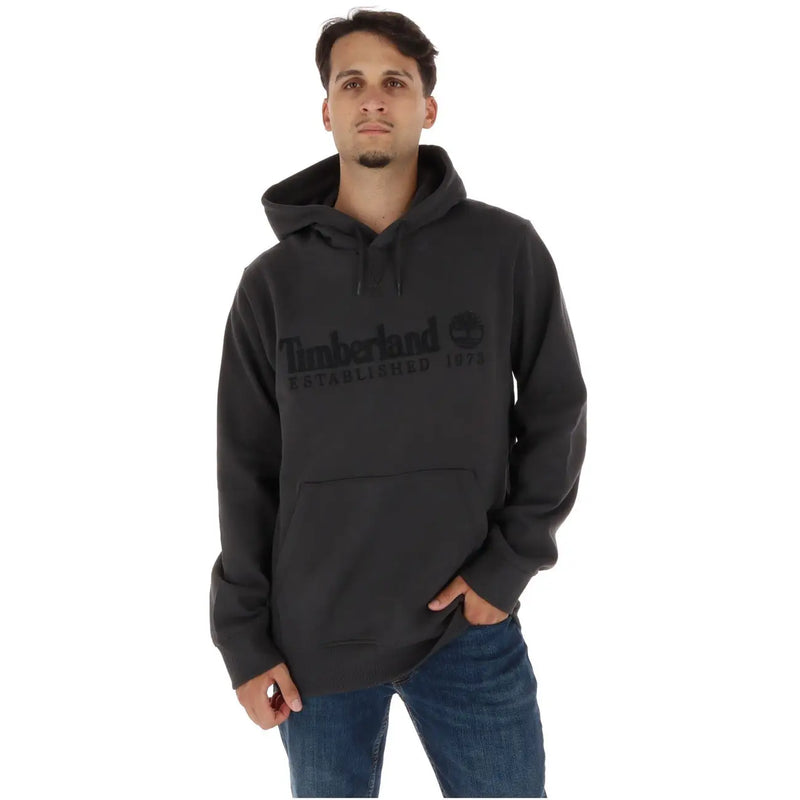 Schwarz timberland Herren-Hoodie mit dezentem Logo und dem Aufdruck „Gründung 1872“ aus Baumwollfleece mit Taschen