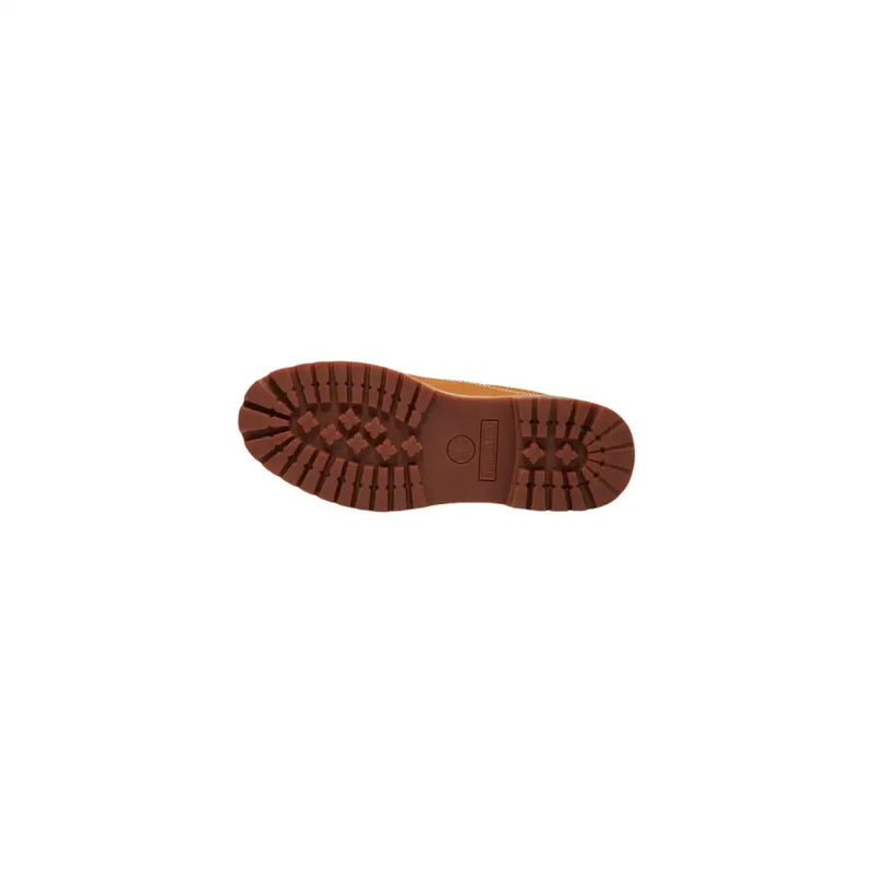 Timberland Herren-Schnürschuhe aus kamelfarbenem Leder (TB0A5S9W754) mit hellbraunem Leder-Obermaterial und robuster, brauner Sohle mit Rautenmuster.