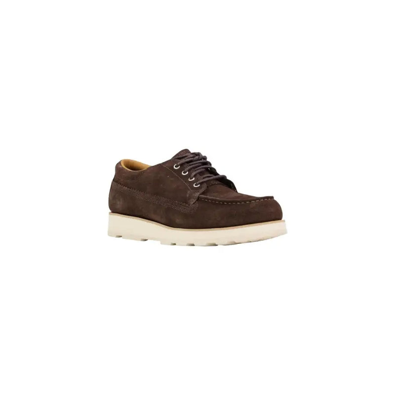Timberland Herren-Schnürschuhe aus braunem Wildleder mit weißer Gummisohle, ideal für Frühling und Sommer
