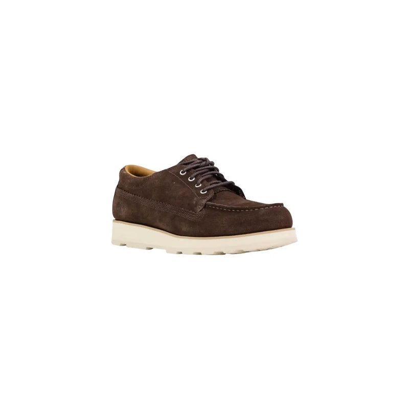 Timberland men lace ups shoes in brown suede with white rubber sole ideal for spring summer wear