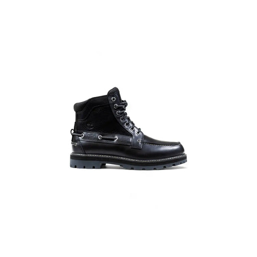 Timberland Schwarze Herren-Lederstiefel, Knöchelstiefel aus Leder und Wildleder mit Schnürsenkeln, Metallösen und robuster Sohle