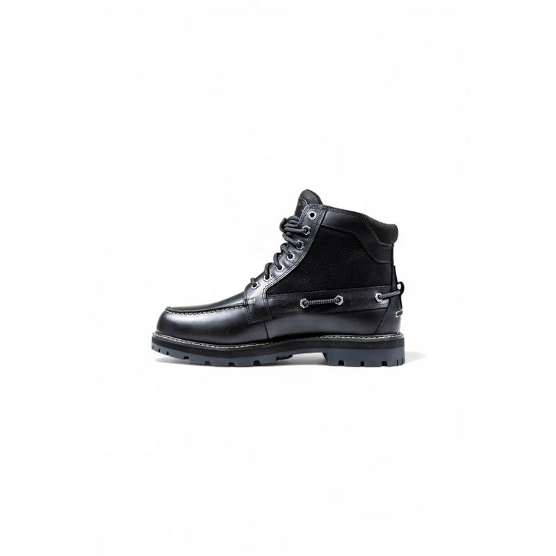 Timberland Schwarze Herren-Lederstiefel, knöchelhoch, mit Schnürung, robuster Sohle und verstärkten Nähten