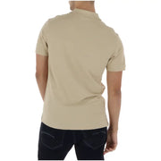 Beige Timberland Herren-Poloshirt aus Baumwolle mit kurzen Ärmeln, klassischem Kragen und sauberer Verarbeitung