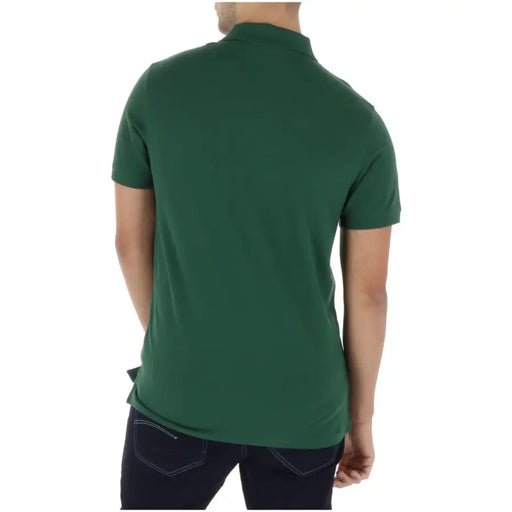 Timberland Grünes Herren-Poloshirt mit kurzen Ärmeln aus Baumwoll-Elastan-Mischgewebe, klassischem Kragen und gerippten Bündchen