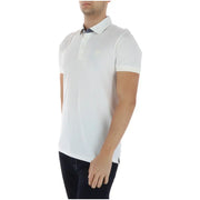 Timberland Weißes Herren-Poloshirt mit kurzen Ärmeln aus 100 % Baumwolle mit dezenter Stoffstruktur und gesticktem Logo