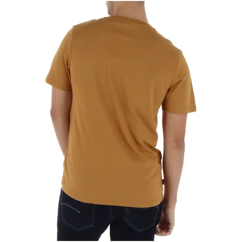 Timberland Männer t-shirt in Senfgelb, kurzärmelig, Rundhalsausschnitt, ideal für Freizeitkleidung